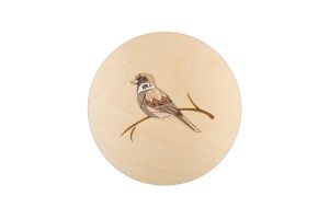 Drevená dekorácia Sparrow Wooden Image