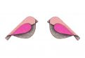 Drevené náušnice Pink Bird Earrings
