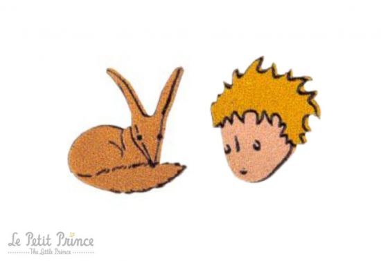 Drevené náušnice Little Prince and Fox earrings