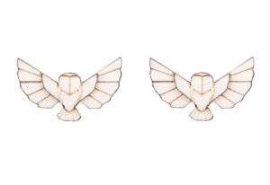 Drevená náušnice Snowy Owl Earrings