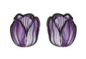 Drevené náušnice Tulipán