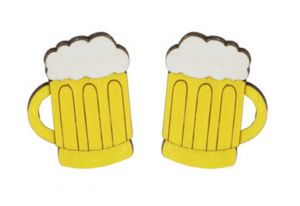 Drevené náušnice Beer Earrings