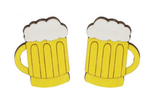 Drevené náušnice Beer Earrings