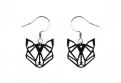 Drevené náušnice Kovové náušnice Black Foxy Earrings