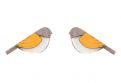 Drevené náušnice Orange Cutebird Earrings