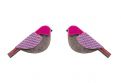 Drevené náušnice Purple Cutebird Earrings