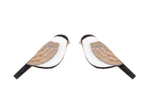Drevené náušnice Natural Cutebird Earrings