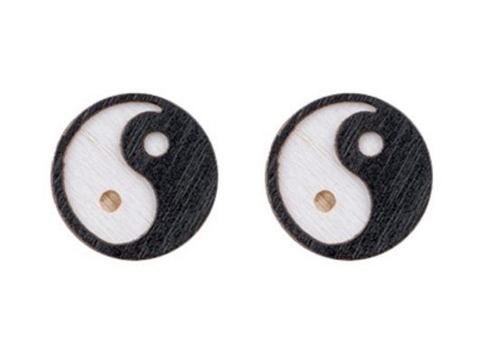 Drevené náušnice JinJang Earrings