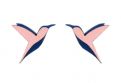 Drevené náušnice Pink Hummingbird Earrings