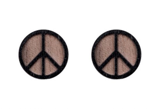 Drevené náušnice Peace Earrings