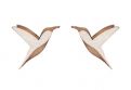 Drevené náušnice Natural Hummingbird Earrings