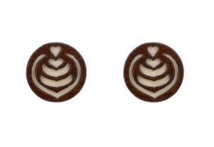 Drevené náušnice Latté Art Earrings