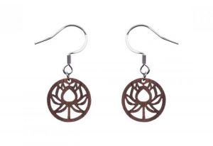 Drevené náušnice Lotos Earrings