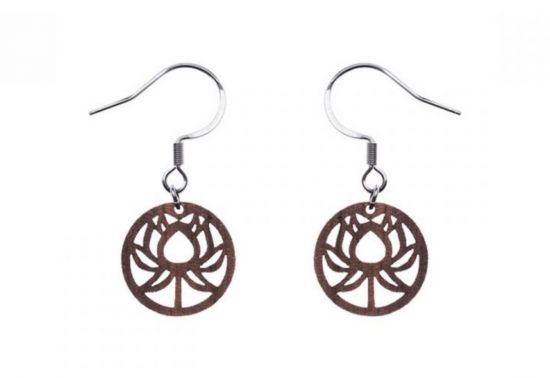 Drevené náušnice Lotos Earrings