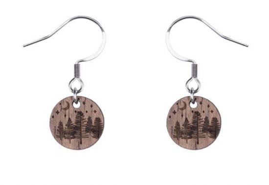 Drevené náušnice Wood Dangle Earrings