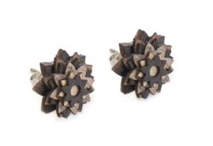 Drevené náušnice African Flower Earrings