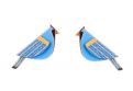 Drevené náušnice Blue Cutebird Earrings
