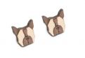 Drevené náušnice French Bulldog Earrings