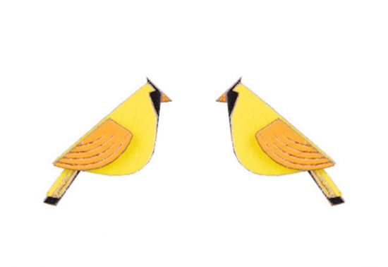 Drevené náušnice Sunny Cutebird Earrings