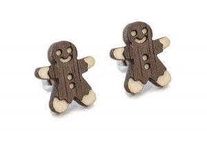 Drevené náušnice Gingerbread Earrings