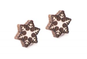 Drevené náušnice Brunn Snowflake Earrings