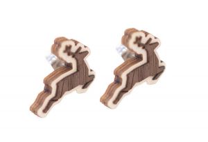 Drevené náušnice Deer Christmas Earrings