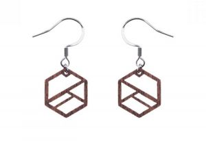 Drevené náušnice Hexaline Earrings