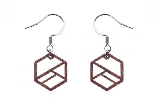 Drevené náušnice Hexaline Earrings