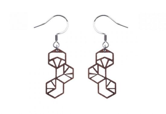 Drevené náušnice Trillo  Earrings