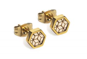 Kovové náušnice Virie Earrings Hexagon