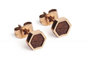 Kovové náušnice Rea Earrings Hexagon
