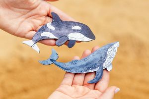 Mini drevené puzzle – Veľryba – Od Epipi