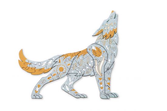 Drevené puzzle Scandi Vlk
