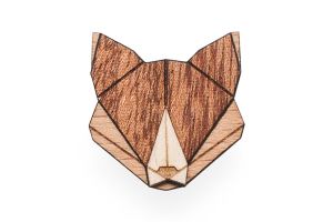 Drevená brošňa Fox Brooch