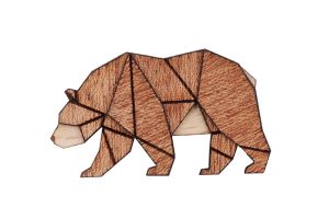 Drevená brošňa Walking Bear Brooch