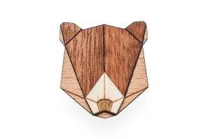 Drevená brošňa Bear Brooch