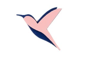 Drevená brošňa Pink Hummingbird Brooch