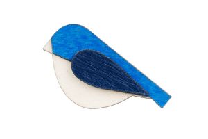 Drevená brošňa Blue Bird Brooch