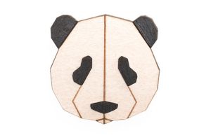 Drevená brošňa Panda Brooch