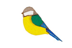 Drevená brošňa Tit Brooch