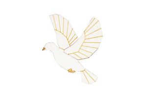 Drevená brošňa Dove Brooch