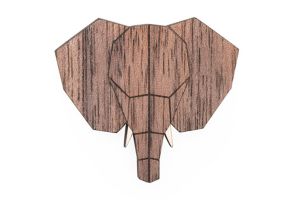 Drevená brošňa Elephant Brooch