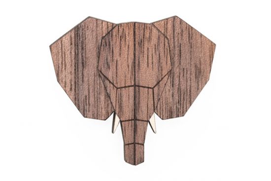 Drevená brošňa Elephant Brooch