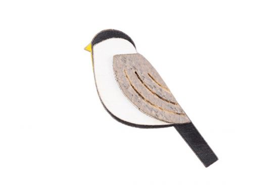 Drevená brošňa Natural Cutebird Brooch