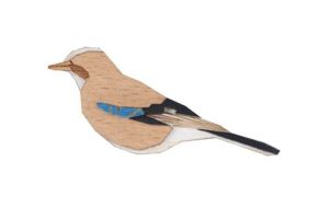 Drevená brošňa Jay Brooch