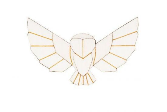 Drevená brošňa Snowy Owl Brooch
