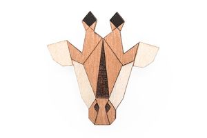 Drevená brošňa Giraffe Brooch
