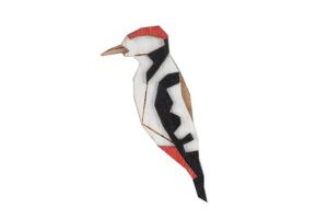 Drevená brošňa Woodpecker Brooch