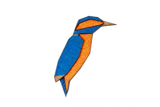 Drevená brošňa Kingfisher Brooch