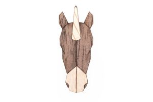 Drevená brošňa Unicorn Brooch